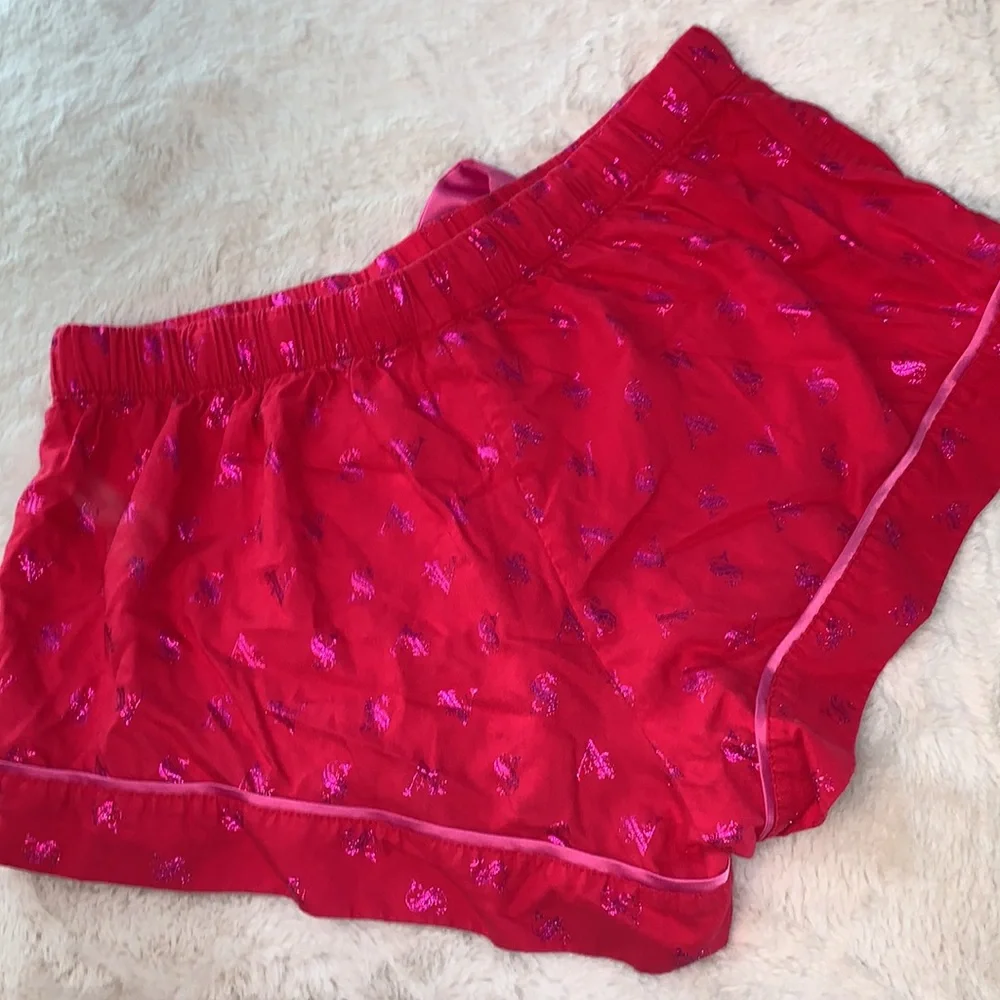 Small Victoria’s Secret Pajama shorts red pink